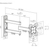 POWERTECH PT-1279 Επιτοίχια Βάση Τηλεόρασης , 13-32", έως 20kg, Full Motion