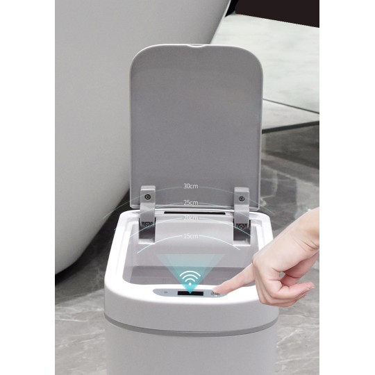 HOME USE HUH-0255 Κάδος Απορριμμάτων με Φωτοκύτταρο 7lt Λευκός