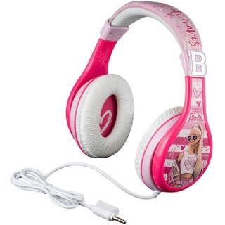 eKids Barbie Ενσύρματα Ακουστικά με ασφαλή μέγιστη ένταση ήχου για παιδιά και εφήβους (BE-140) Λευκό/Ροζ