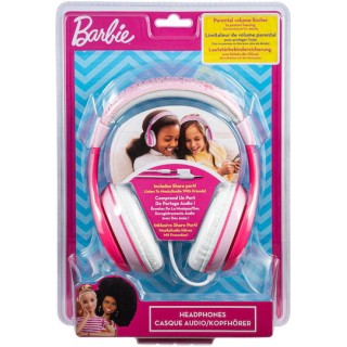eKids Barbie Ενσύρματα Ακουστικά με ασφαλή μέγιστη ένταση ήχου για παιδιά και εφήβους (BE-140) Λευκό/Ροζ