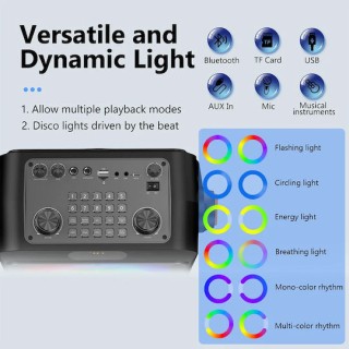 JYX Σύστημα Karaoke JYX-T19-T με Ασύρματα Μικρόφωνα σε Μαύρο Χρώμα