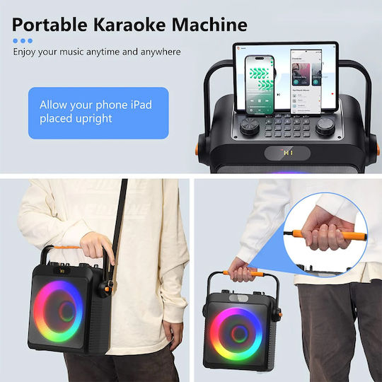 JYX Σύστημα Karaoke JYX-T19-T με Ασύρματα Μικρόφωνα σε Μαύρο Χρώμα