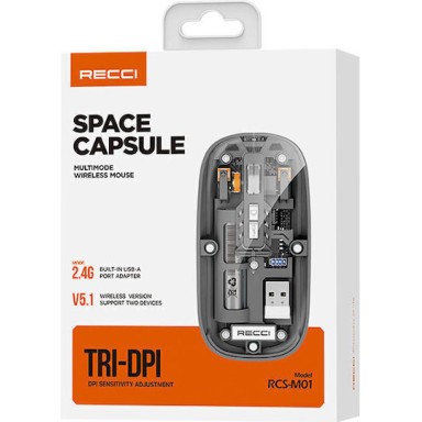 Recci RCS-M01 Ασύρματο Ποντίκι Γκρι