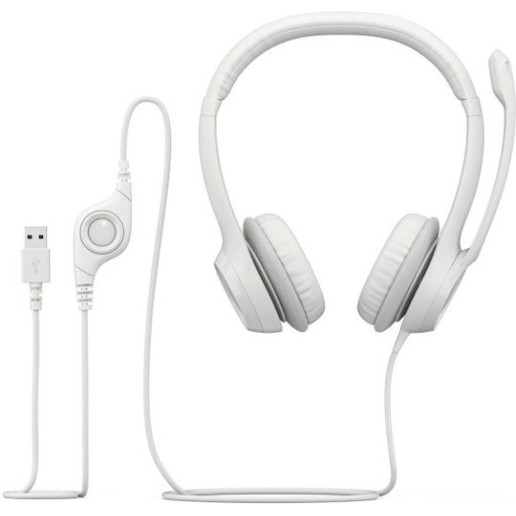 Logitech H390 On Ear Multimedia Ακουστικά White (981-001286)