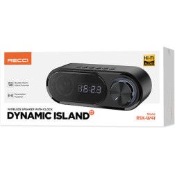 Recci Dynamic Island RSK-W41 Bluetooth Φορητό Ασύρματο με Ξυπνητήρι Black