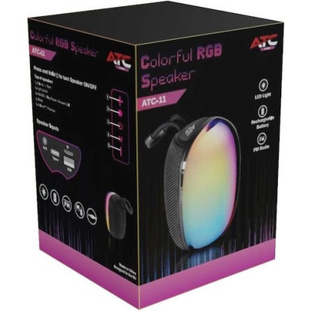 ATC-11 Ασύρματο Ηχείο Bluetooth 5W RGB FM-Radio