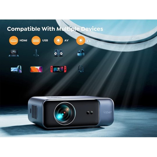 Yaber Pro V9 Projector Full HD με Wi-Fi (CCK02154) Γκρι