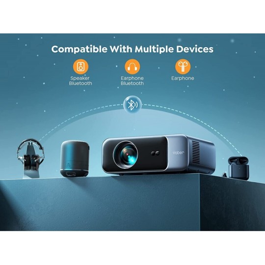 Yaber Pro V9 Projector Full HD με Wi-Fi (CCK02154) Γκρι