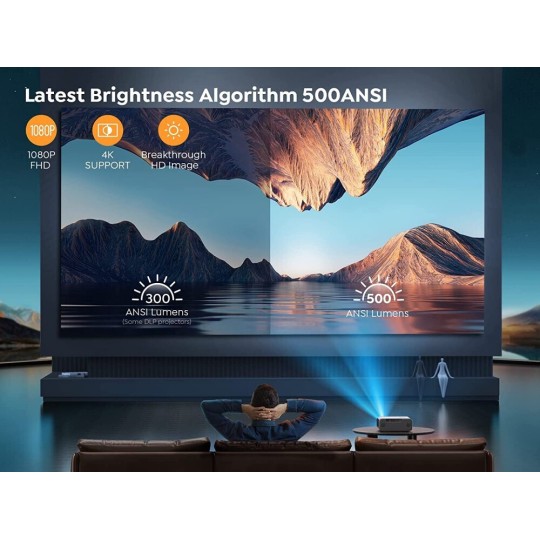 Yaber Pro V9 Projector Full HD με Wi-Fi (CCK02154) Γκρι