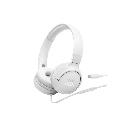JBL Tune 520C On-Ear Wired Headphones White JBL Tune 520C On-Ear Wired Headphones White