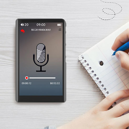 Ruizu Η9 MP3 Player (16GB) IPS Οθόνη Αφής 3.8" Μαύρο