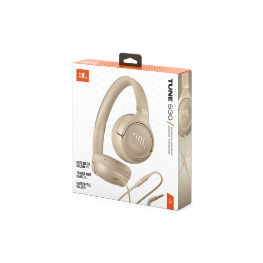 JBL Tune 530 On-Ear Bluetooth Headphones Beige