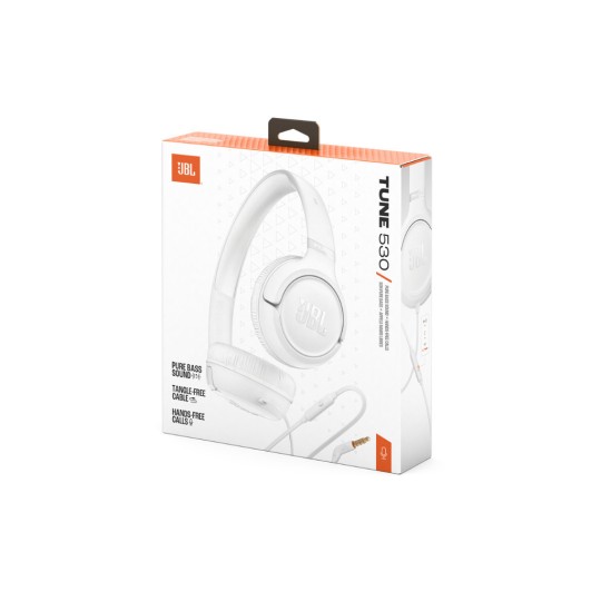 JBL Tune 530 On-Ear Bluetooth Headphones White