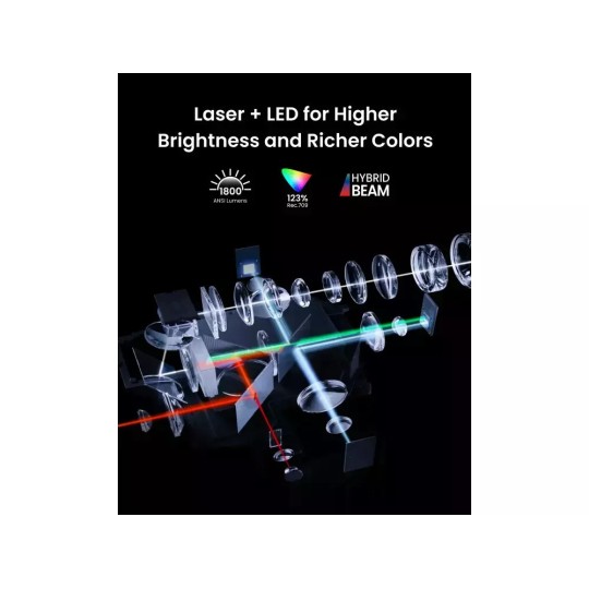 Nebula Cosmos Projector 4K Ultra HD Λάμπας Laser με Wi-Fi και Ενσωματωμένα Ηχεία Γκρι (D2342211)