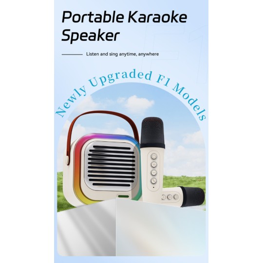 ATC Karaoke Speaker with Wireless Microphones and Lighting Effects ATC-12 ATC20.001.0014 White