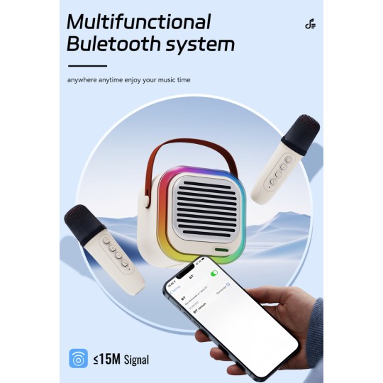 ATC Karaoke Speaker with Wireless Microphones and Lighting Effects ATC-12 ATC20.001.0014 White