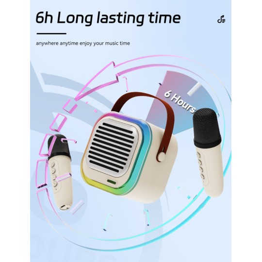 ATC Karaoke Speaker with Wireless Microphones and Lighting Effects ATC-12 ATC20.001.0014 White