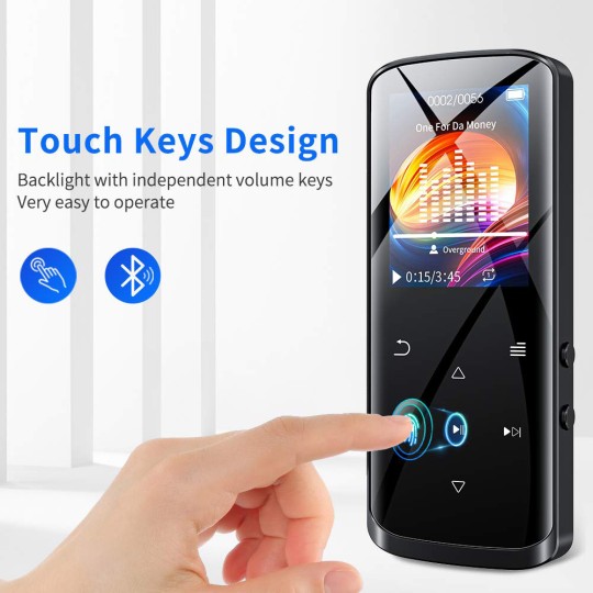 RUIZU D50 MP3 Player Οθόνη 1.8" 16GB Bluetooth Ελληνικό Μενού Μαύρο