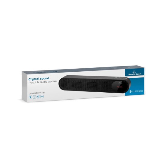 Powertech PT-986 Soundbar 10W RMS TWS FM 1200mAh Μαύρο