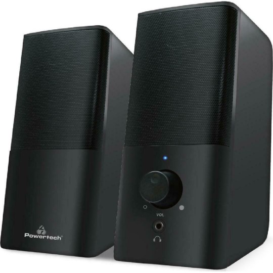Powertech PT-847 Ηχεία Premium Sound 2x 3W 3.5mm Μαύρα