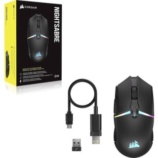 Corsair Nightsabre Ασύρματο RGB Gaming Ποντίκι 26000 DPI Μαύρο