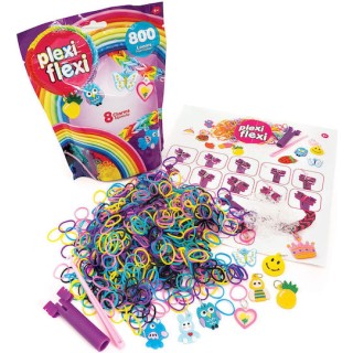 AS Plexi Flexi Σακουλάκι 800 Λαστιχάκια & 8 Αξεσουάρ (Διάφορα Σχέδια) 1τμχ 1080-25566