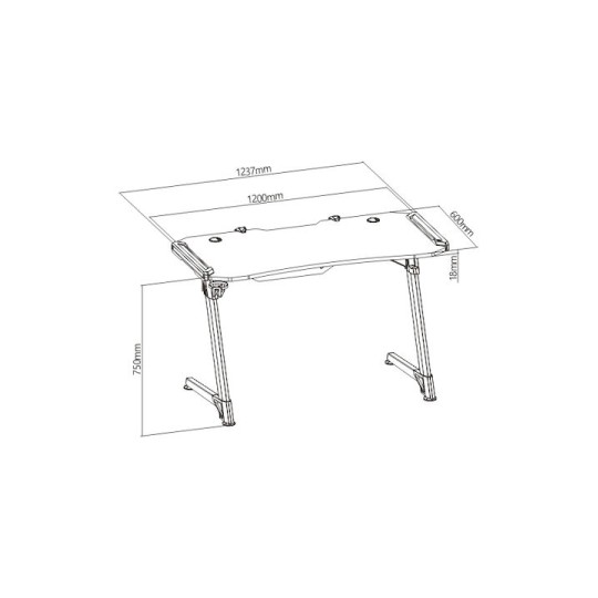 Brateck Γραφείο Gaming GMD04-1S Glory Ξύλινο Μαύρο 120x60x75εκ.