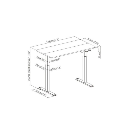 Brateck Ηλεκτρικό Γραφείο Gaming S08-22D-B Glory Ξύλινο Λευκό 120x60εκ.