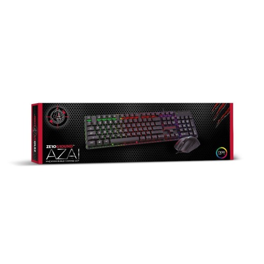 Zeroground KB-2400GUMS AZAI v3.0 Ενσύρματο Πληκτρολόγιο & Ποντίκι Gaming RGB
