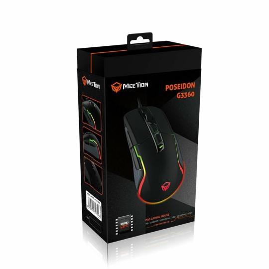 Meetion Poseidon G3360 RGB Gaming Mouse 12000 DPI Black