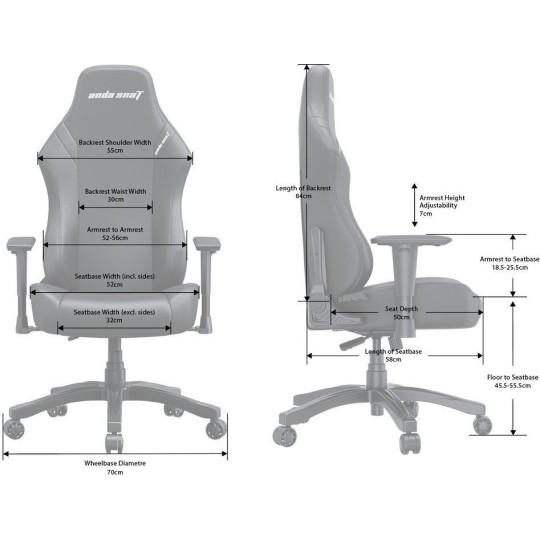 Anda Seat Gaming Chair Luna Black [AD18-44-B-PV]