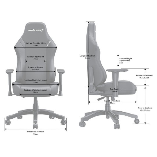 Anda Seat Gaming Chair Luna Black [AD18-44-B-PV]