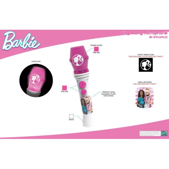 eKids Barbie Ασύρματο Μικρόφωνο Karaoke (BE-070) (Γκρι/Ροζ)