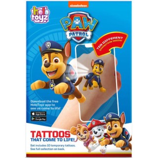 HoloToyz Nickelodeon Paw Patrol Augmented Reality Tattoos - Σετ με 10 Παιδικά Προσωρινά Τατουάζ Επαυξημένης Πραγματικότητας
