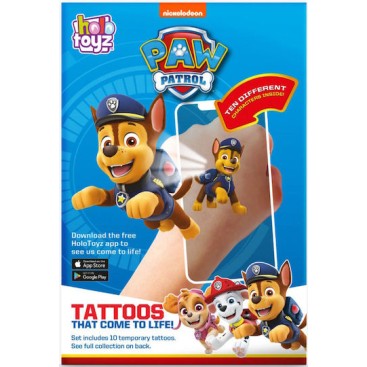 HoloToyz Nickelodeon Paw Patrol Augmented Reality Tattoos - Σετ με 10 Παιδικά Προσωρινά Τατουάζ Επαυξημένης Πραγματικότητας