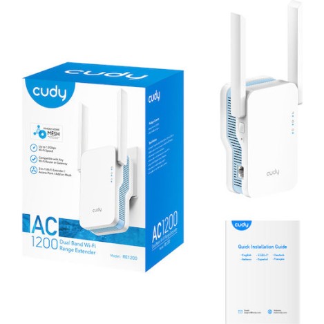 Cudy RE1200 Mesh WiFi Extender Dual Band (2.4 & 5GHz) 1200Mbps