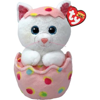 TY Beanie Boos Giggles Χνουδωτή Γατούλα Σε Αυγό Λευκό & Ροζ 15εκ (1607-37369)