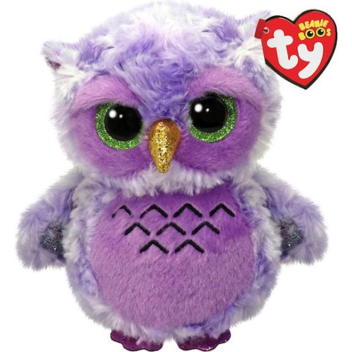 TY Beanie Boos Owlivia Χνουδωτό Κουκουβάγια Μωβ 15εκ (1607-37364)