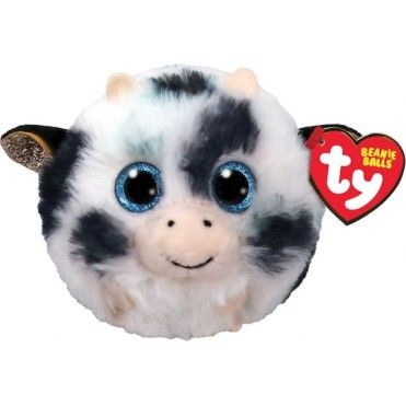 TY Beannie Balls Mooph Χνουδωτή Αγελαδίτσα Λευκή Με Μαύρες Στάμπες (1607-42556)