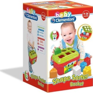 Baby Clementoni Play For Future Βρεφικό Παιχνίδι Κουβαδάκι Με Σχήματα Για 10-36 Μηνών (1000-17106) 