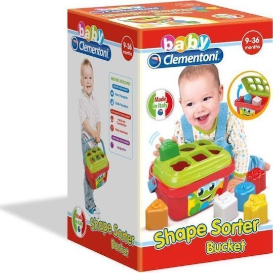 Baby Clementoni Play For Future Βρεφικό Παιχνίδι Κουβαδάκι Με Σχήματα Για 10-36 Μηνών (1000-17106) 