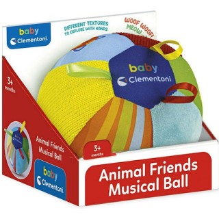 Baby Clementoni Animal Friends Music Ball από Ύφασμα (1000-17464)