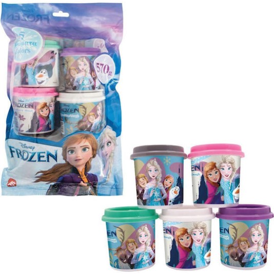 AS Πλαστελίνη Disney Frozen 5 Βαζάκια Και Καπάκια Καλουπάκια 570gr (1045-03608)