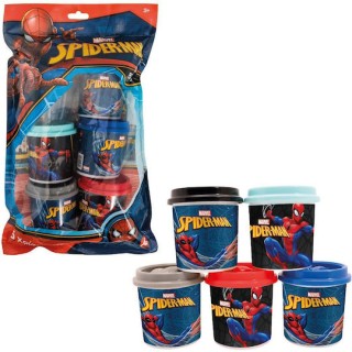 AS Πλαστελίνη Spiderman 5 Βαζάκια Και Καπάκια Καλουπάκια 570gr (1045-03609)