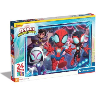 Clementoni Παιδικό Παζλ Maxi Super Color Marvel Spidey Και Οι Απίθανοι Φίλοι Του 24 τμχ 28527