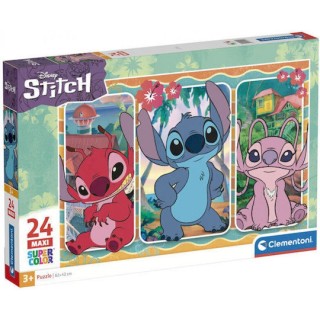 Clementoni Παιδικό Παζλ Maxi Super Color Disney Stitch 24 τμχ 24029