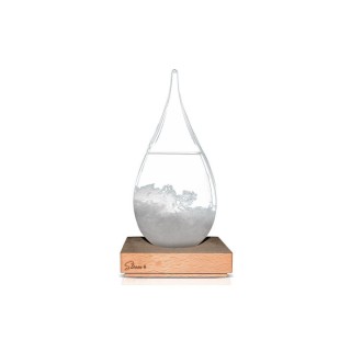 Storm Glass Drop Large Διακοσμητικό Βαρόμετρο σε Σχήμα Σταγόνας με Ξύλινη Βάση