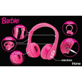 eKids Barbie Ασύρματα Bluetooth Παιδικά On Ear Ακουστικά Ροζ