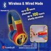 Lazerbuilt Superman Logo Light-Up Ασύρματα Bluetooth Παιδικά On Ear Ακουστικά Πολύχρωμα