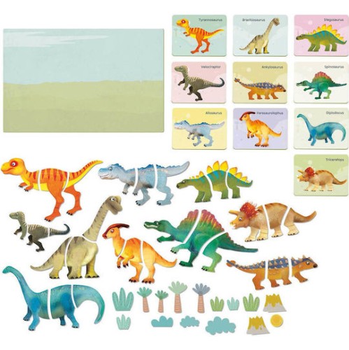 HappiHobbi Παιχνίδι Κατασκευών Χάρτινο Δεινόσαυροι για Παιδιά 4+ Ετών